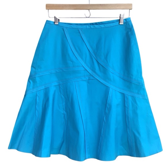 Ellen Tracy Exclusively For Bloomingdale’s Turquoise A Line Skirt Size 4 - Picture 4 of 8